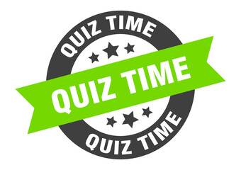 quiz time sign. round ribbon sticker. isolated tag