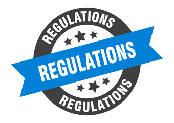 Fototapeta premium regulations sign. round ribbon sticker. isolated tag