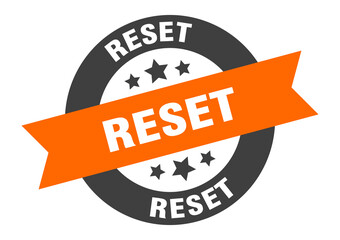 Fototapeta na wymiar reset sign. round ribbon sticker. isolated tag
