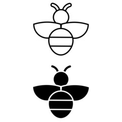 Bee icon vector set. honey illustration sign collection. honeybee symbol.