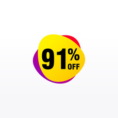 91 discount, Sales Vector badges for Labels, , Stickers, Banners, Tags, Web Stickers, New offer. Discount origami sign banner