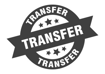 transfer sign. round ribbon sticker. isolated tag
