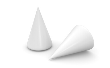 3d cone on white background