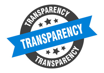 transparency sign. round ribbon sticker. isolated tag