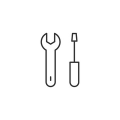 Wrench and screwdriver icon. Repair tools symbol modern, simple, vector, icon for website design, mobile app, ui. Vector Illustration
