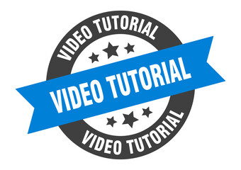 video tutorial sign. round ribbon sticker. isolated tag