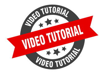 Fototapeta premium video tutorial sign. round ribbon sticker. isolated tag