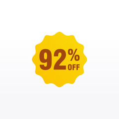 92 discount, Sales Vector badges for Labels, , Stickers, Banners, Tags, Web Stickers, New offer. Discount origami sign banner