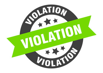 violation sign. round ribbon sticker. isolated tag