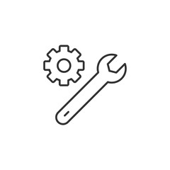 Wrench and gear icon. Settings symbol modern, simple, vector, icon for website design, mobile app, ui. Vector Illustration