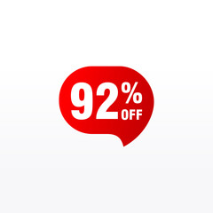 92 discount, Sales Vector badges for Labels, , Stickers, Banners, Tags, Web Stickers, New offer. Discount origami sign banner