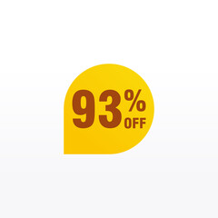 93 discount, Sales Vector badges for Labels, , Stickers, Banners, Tags, Web Stickers, New offer. Discount origami sign banner