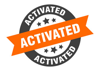 Fototapeta premium activated sign. round ribbon sticker. isolated tag