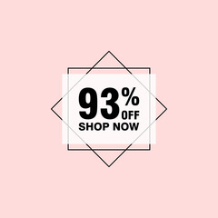 93 discount, Sales Vector badges for Labels, , Stickers, Banners, Tags, Web Stickers, New offer. Discount origami sign banner