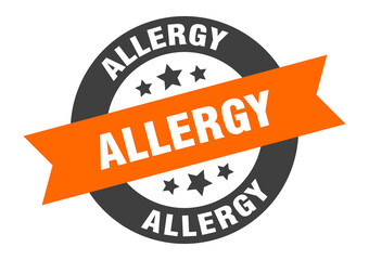 Fototapeta premium allergy sign. round ribbon sticker. isolated tag