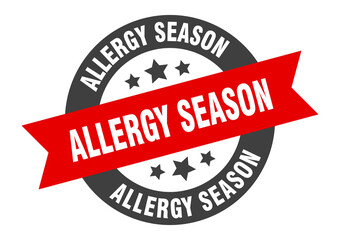Fototapeta premium allergy season sign. round ribbon sticker. isolated tag