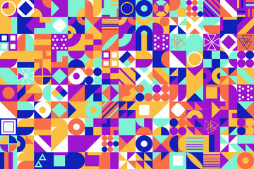 Modern vector abstract geometric pattern with different shapes.  Abstract texture background for cover poster, banner, brochure