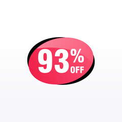 93 discount, Sales Vector badges for Labels, , Stickers, Banners, Tags, Web Stickers, New offer. Discount origami sign banner