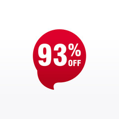 93 discount, Sales Vector badges for Labels, , Stickers, Banners, Tags, Web Stickers, New offer. Discount origami sign banner