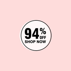 94 discount, Sales Vector badges for Labels, , Stickers, Banners, Tags, Web Stickers, New offer. Discount origami sign banner