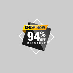 94 discount, Sales Vector badges for Labels, , Stickers, Banners, Tags, Web Stickers, New offer. Discount origami sign banner