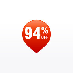 94 discount, Sales Vector badges for Labels, , Stickers, Banners, Tags, Web Stickers, New offer. Discount origami sign banner