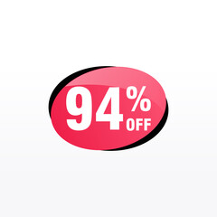 94 discount, Sales Vector badges for Labels, , Stickers, Banners, Tags, Web Stickers, New offer. Discount origami sign banner