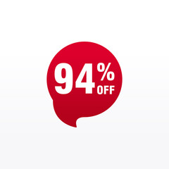 94 discount, Sales Vector badges for Labels, , Stickers, Banners, Tags, Web Stickers, New offer. Discount origami sign banner