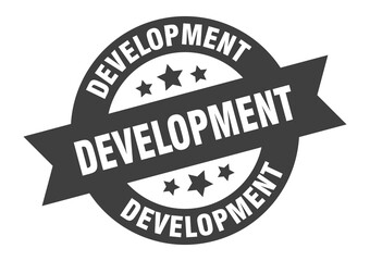 development sign. round ribbon sticker. isolated tag