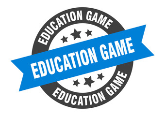 education game sign. round ribbon sticker. isolated tag