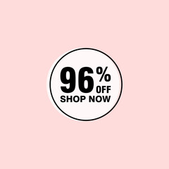 96 discount, Sales Vector badges for Labels, , Stickers, Banners, Tags, Web Stickers, New offer. Discount origami sign banner