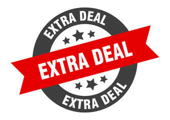 extra deal sign. round ribbon sticker. isolated tag