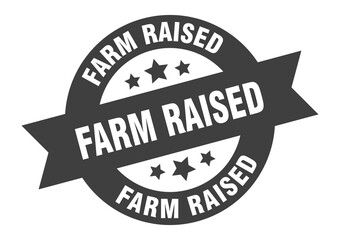 Fototapeta premium farm raised sign. round ribbon sticker. isolated tag