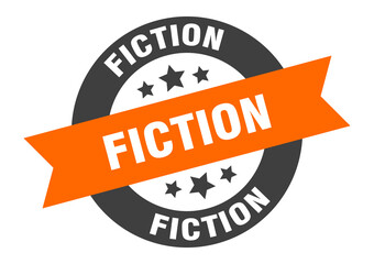 Fototapeta premium fiction sign. round ribbon sticker. isolated tag
