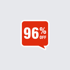 96 discount, Sales Vector badges for Labels, , Stickers, Banners, Tags, Web Stickers, New offer. Discount origami sign banner