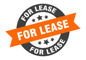 for lease sign. round ribbon sticker. isolated tag