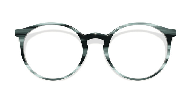 gray modern glasses on white background