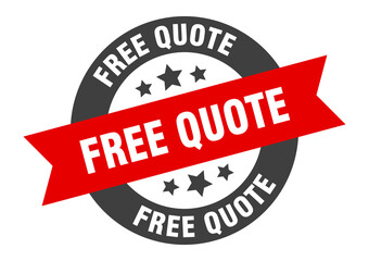 Fototapeta premium free quote sign. round ribbon sticker. isolated tag