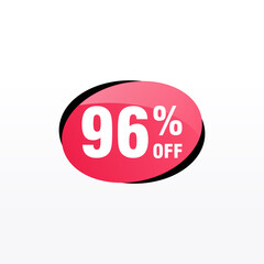 96 discount, Sales Vector badges for Labels, , Stickers, Banners, Tags, Web Stickers, New offer. Discount origami sign banner