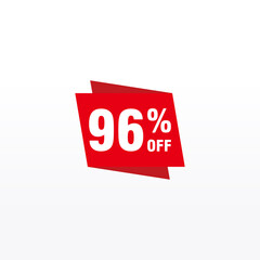 96 discount, Sales Vector badges for Labels, , Stickers, Banners, Tags, Web Stickers, New offer. Discount origami sign banner