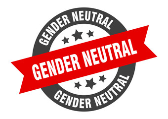 Fototapeta premium gender neutral sign. round ribbon sticker. isolated tag