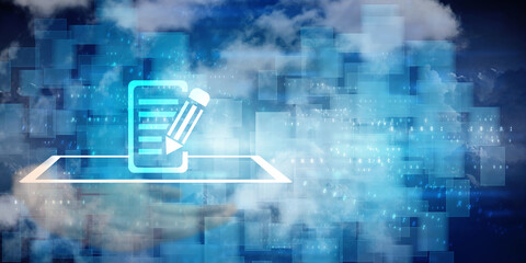 2d rendering pencil on documents 