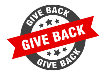 Fototapeta premium give back sign. round ribbon sticker. isolated tag