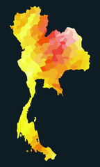  Thailand colorful vector map silhouette
