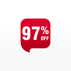 97 discount, Sales Vector badges for Labels, , Stickers, Banners, Tags, Web Stickers, New offer. Discount origami sign banner