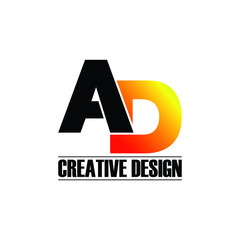 Letter AD simple logo design vector