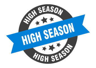Fototapeta premium high season sign. round ribbon sticker. isolated tag