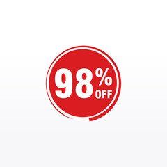 98 discount, Sales Vector badges for Labels, , Stickers, Banners, Tags, Web Stickers, New offer. Discount origami sign banner