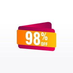 98 discount, Sales Vector badges for Labels, , Stickers, Banners, Tags, Web Stickers, New offer. Discount origami sign banner