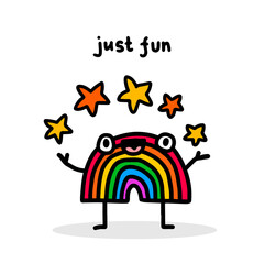 Just fun hand drawn vector illustration in cartoon doodle style